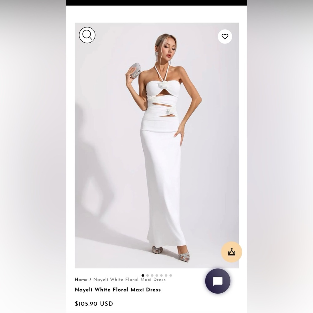 Nayeli White Floral Maxi Dress